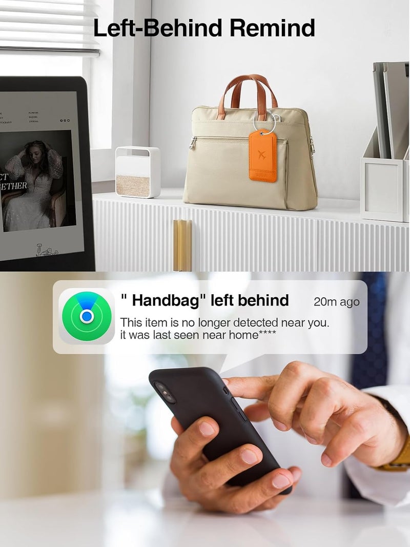 TopMade Smart Luggage Tag with Find My, Premium Leather Luggage Tags for Suitcase, Travel Bags, Backpacks, Anti-Lost Suitcase Tag Tracker for Travel with Privacy Name Card, Rechargeable - Image 4